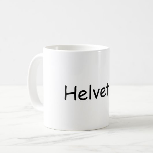 Ohne HelveticaTasse Kaffeetasse (Vorderseite Links)