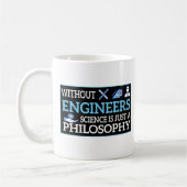 Ohne Ingenieure ist Wissenschaft nur eine Philosop Kaffeetasse (Links)