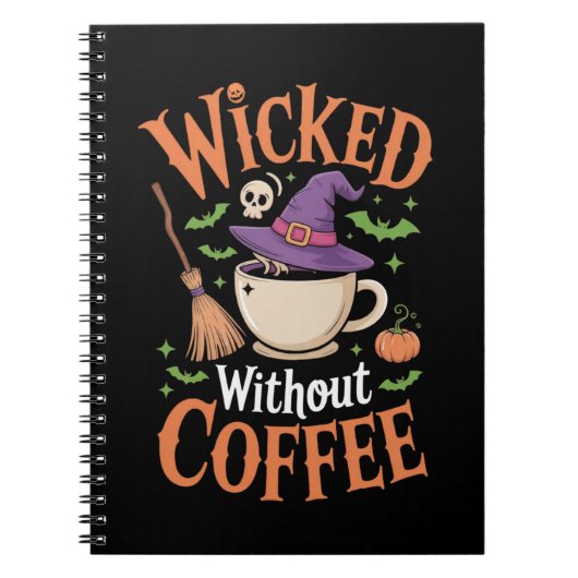 Ohne Kaffee geheultes Halloween Notizblock (Vorderseite)