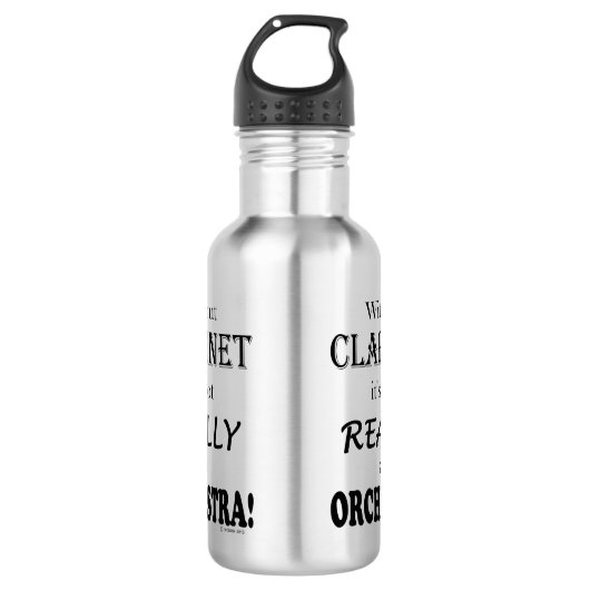 Ohne Klarinette - Orchester Edelstahlflasche (Vorderseite)