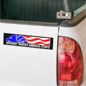 Ohne Lastkraftwagen hält Amerika Semi Truck US-Fla Autoaufkleber (Auf Lkw)