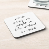 Ohne lautstarken Kunststoff-Untersetzer Getränkeuntersetzer (Linke Seite)