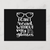 Ohne meine Brille kann ich nicht lesen Postkarte (Vorderseite)
