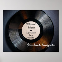 Ohne Musik - Nietzsche Zitat - Kunstdruck