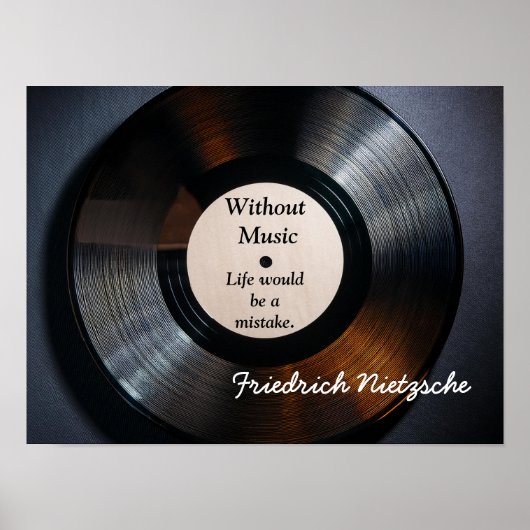 Ohne Musik - Nietzsche Zitat - Kunstdruck Poster (Vorne)