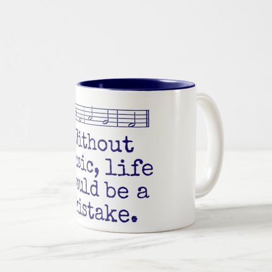 Ohne Musik wäre das Leben ein Fehler - Musikquot Zweifarbige Tasse (VorderseiteRechts)