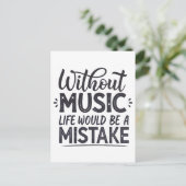 Ohne Musik wäre das Leben ein Fehler Postkarte (Stehend Vorderseite)
