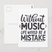 Ohne Musik wäre das Leben ein Fehler Postkarte (Vorne/Hinten)