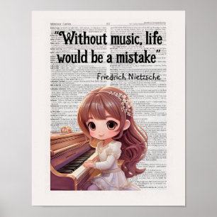 Ohne Musik wäre das Leben ein Irrtum Nietzsches Poster