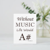 Ohne Musik wäre das Leben ein# Postkarte (Stehend Vorderseite)