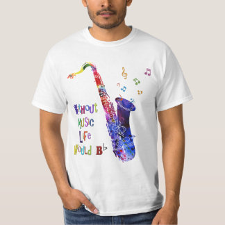 Ohne Musik wäre das Leben flach | Sax T-Shirt