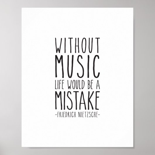 Ohne Musik wäre das Leben, Friedrich Nitzsche Poster (Vorne)