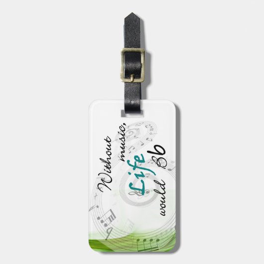 ohne Musik wurde das Leben Bb Gepäckanhänger (Vorderseite vertikal)