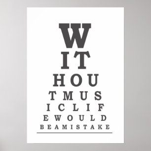 Ohne Musik würde das Leben eine Fehlertypographie Poster