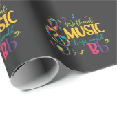 Ohne Musik würde das Leben flatter Clef Musikernot Geschenkpapier (Rolleneckpunkt)