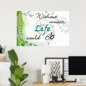 Ohne Musik würde das Leben Poster (Heimbüro)