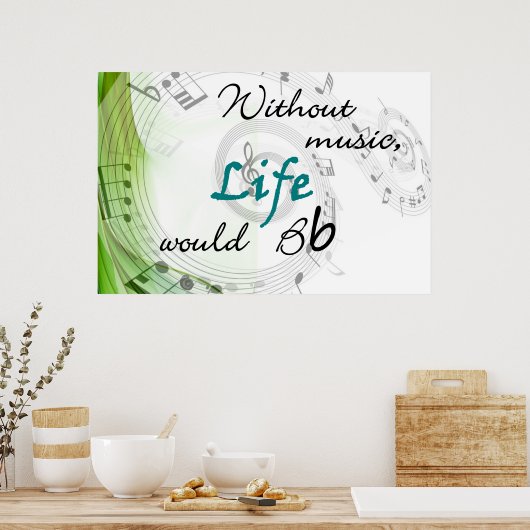 Ohne Musik würde das Leben Poster (Küche)