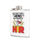 Ohne Personal kann man Helden nicht buchstabieren Flachmann (Links)