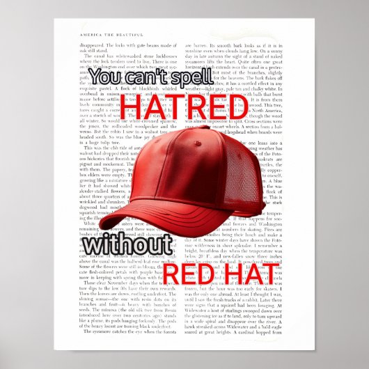 Ohne Red Hat kannst du Hass nicht buchstabieren Poster (Vorne)