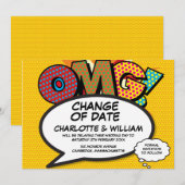 OHNE TERMINÄNDERUNG COMIC-BUCH POP-ART VERSCHOBEN SAVE THE DATE (Vorne/Hinten)