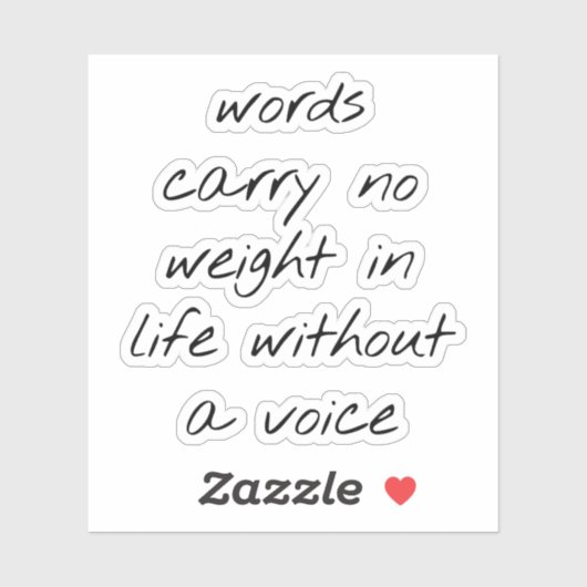 Ohne Voice Custom Cut Vinyl Sticker (Blatt)