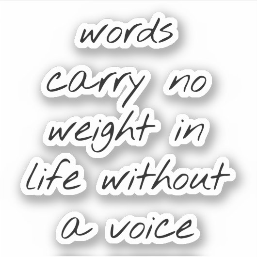 Ohne Voice Custom Cut Vinyl Sticker (Vorderseite)