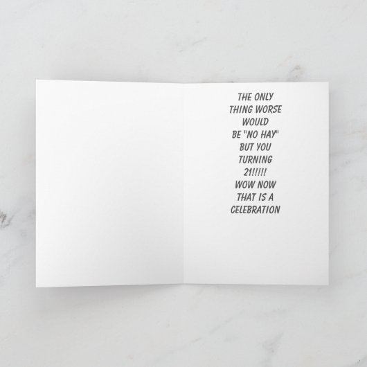 OHNE WEG ODER HAND - SIE WERDEN 21 GLÜCKWUNSCH ZUR KARTE (Innenseite)