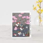Ohno Bakufu Cherry Blossoms Bluebird shanga Karte (Gelbe Blume)