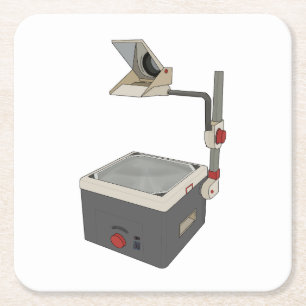 OHP 80er 90er Overhead-Projektor Rechteckiger Pappuntersetzer