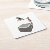 OHP 80er 90s Overhead Projektor Rechteckiger Pappuntersetzer (angewinkelt)