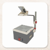 OHP 80er 90s Overhead Projektor Rechteckiger Pappuntersetzer (Vorderseite)