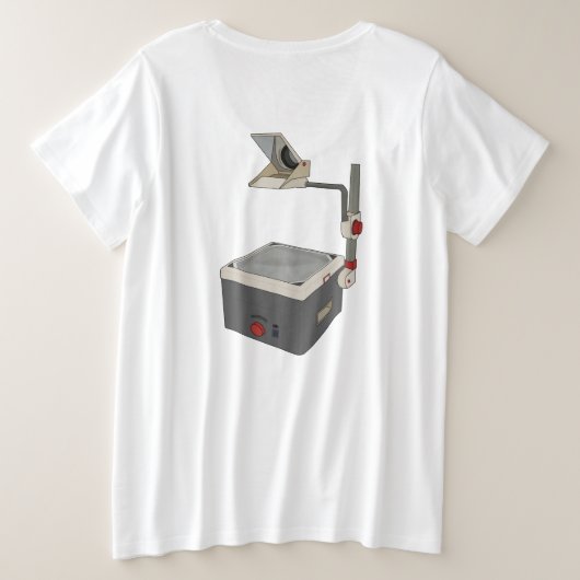 OHP 80s 90s Overhead Projector Große Größe T-Shirt (Design Rückseite)