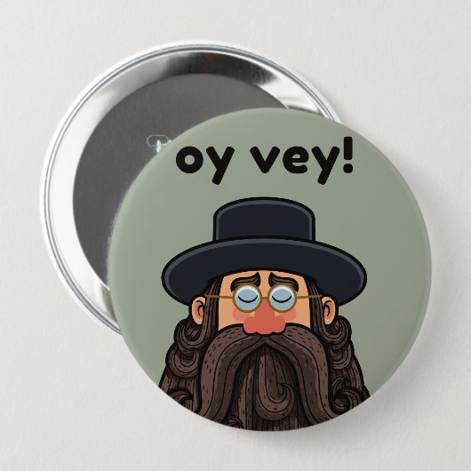 OHR! Funny RABBI Peronised Button (Vorne & Hinten)