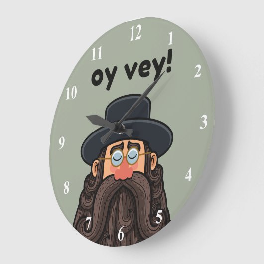 OHR! Funny RABBI Peronised Große Wanduhr (Winkel)
