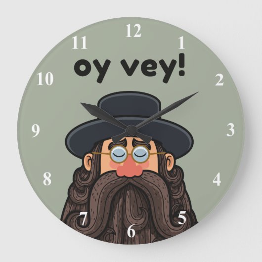 OHR! Funny RABBI Peronised Große Wanduhr (Vorderseite)