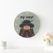 OHR! Funny RABBI Peronised Große Wanduhr (Zuhause)