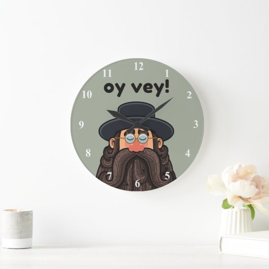 OHR! Funny RABBI Peronised Große Wanduhr (Zuhause)