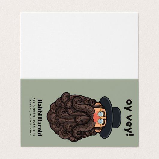 OHR! Funny RABBI Peronised Visitenkarten (Außenseite Aufgefaltet)