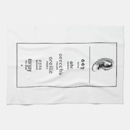 Ohr in verschiedenen Sprachen Geschirrtuch