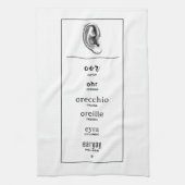 Ohr in verschiedenen Sprachen Geschirrtuch (Vertikal)
