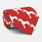 Ohren Große Dane Silhouette Weiß Krawatte (Gerollt)