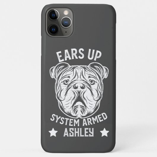 Ohren nach dem System bewaffnete englische Bulldog Case-Mate iPhone Hülle (Rückseite)
