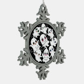 Ohren Schneeflocken Zinn-Ornament (Links)