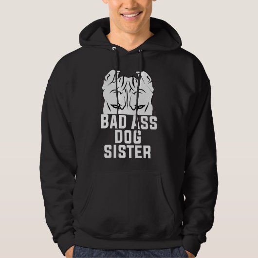 Ohren-System Bewaffnete Pitbulle Hund Lover Funny Hoodie (Vorderseite)