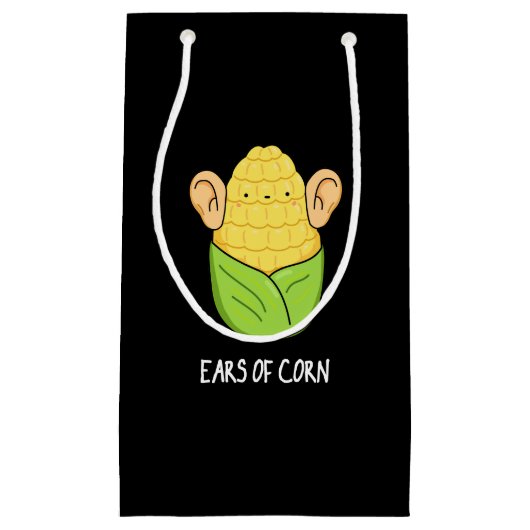 Ohren von Mais Funny Mais Pun Dark BG Kleine Geschenktüte (Vorderseite)