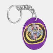 Ohrenangriff auf das gewickte Teufelskreis-Soundsy Schlüsselanhänger (Vorderseite links)