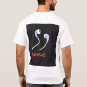 Ohrhörer Line Art T-Shirt  (Rückseite)