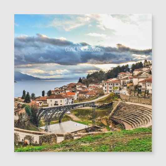 Ohrid, Mazedonien Panoramasicht Magnetkarte (Vorderseite)