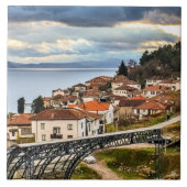 Ohrid, N. Mazedonien, Stadtbild, Fliese (Vorderseite)
