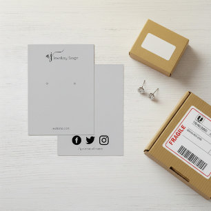 Ohrkarte für Monogramm und soziale Medien